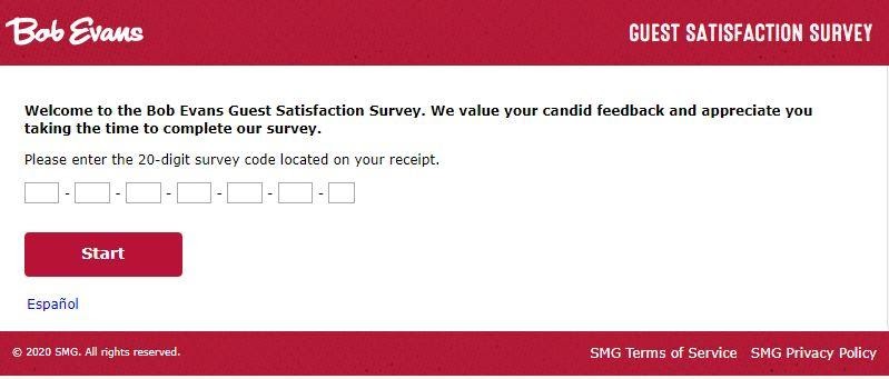 Steps to complete Bob Evans Listens Survey at www bobevanslistens smg com
