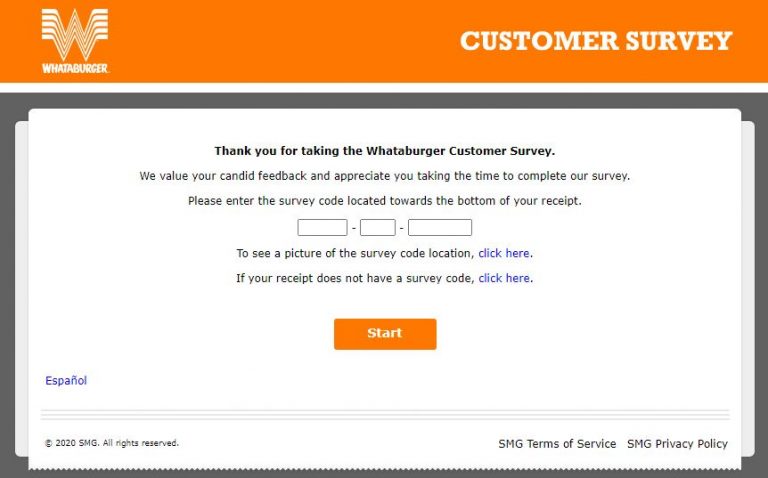Whataburgervisit-official survey page to enter code