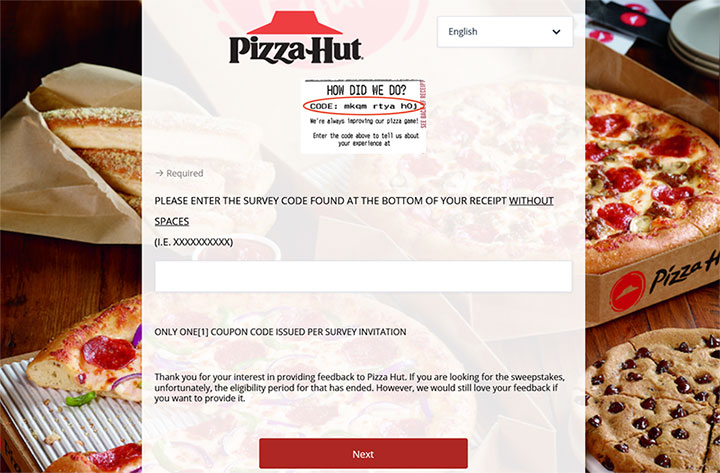 how to take www tellpizzahut com survey
